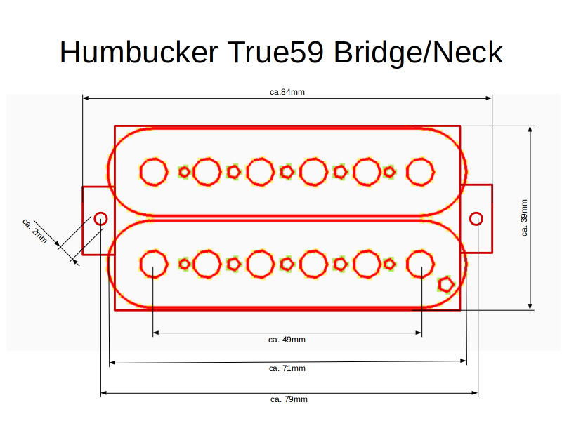 Maße Humbucker True59